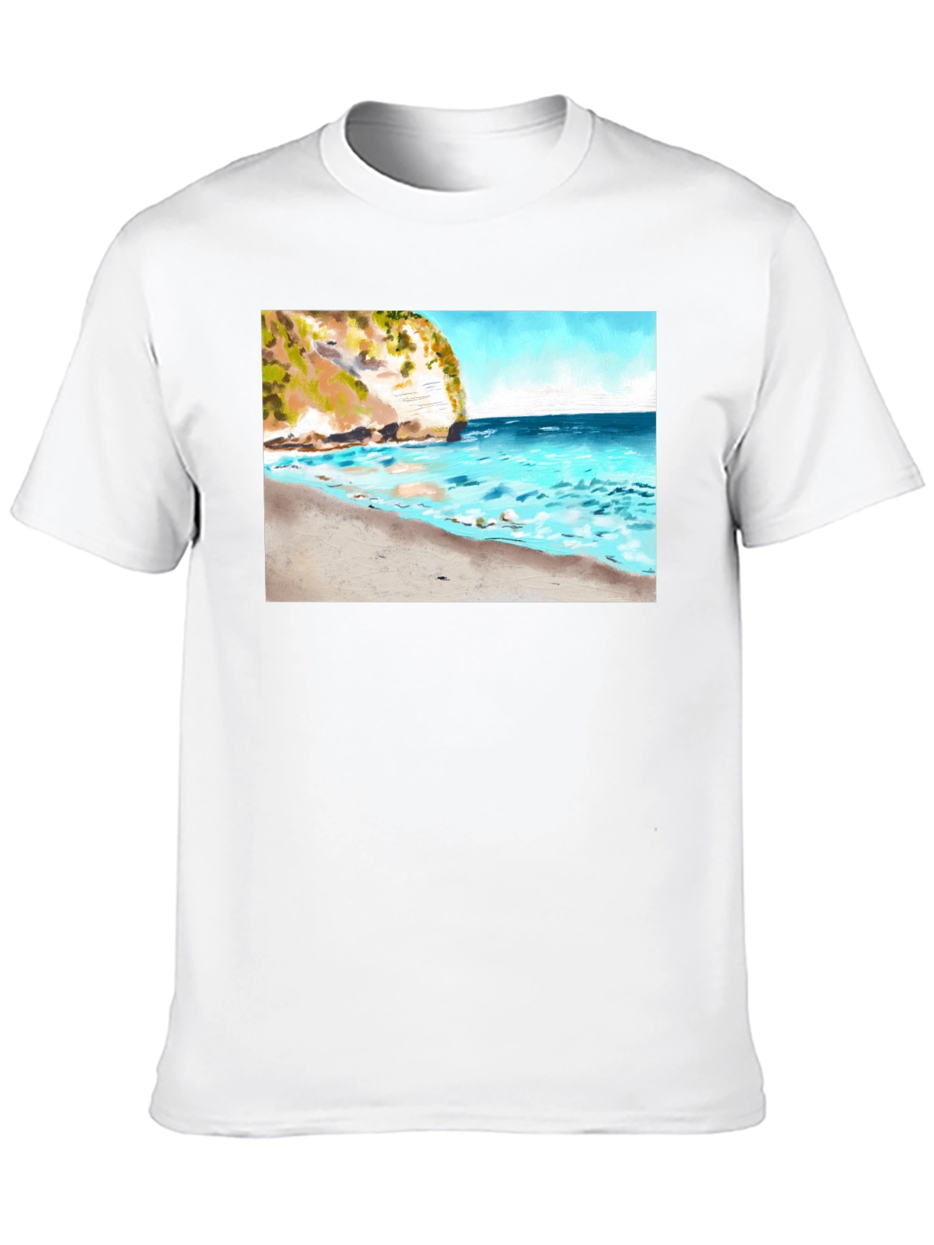 Beach Cliff T-Shirt - Scenic Ocean View Tee