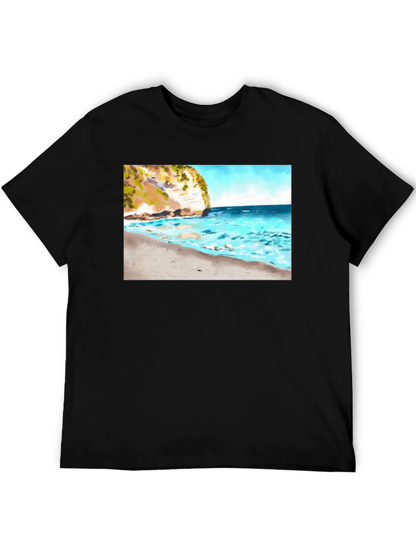 Beach Cliff T-Shirt - Scenic Ocean View Tee