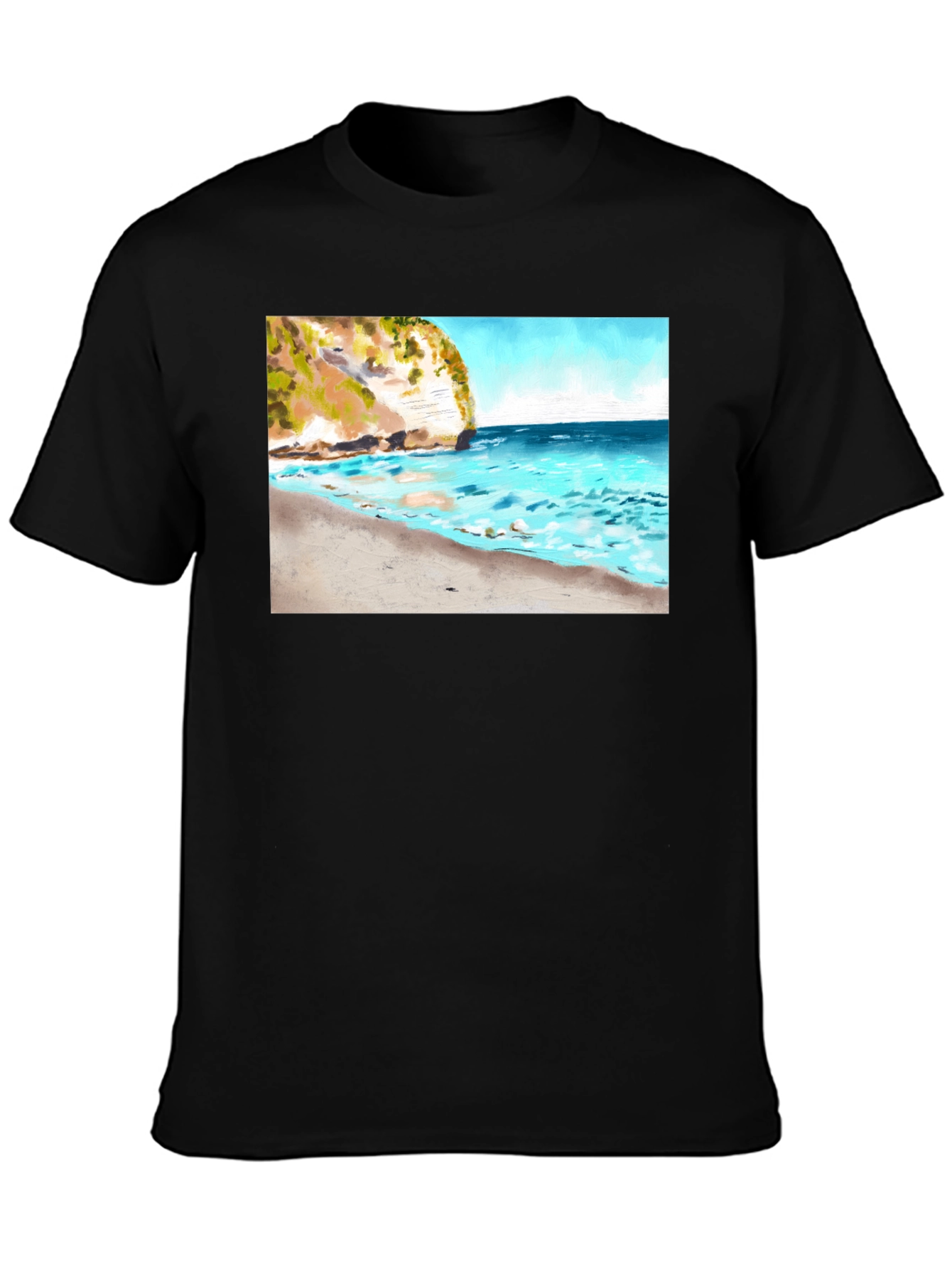 Beach Cliff T-Shirt - Scenic Ocean View Tee