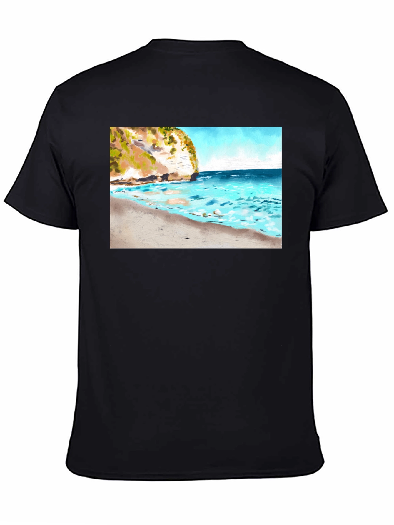 Beach Cliff T-Shirt - Scenic Ocean View Tee