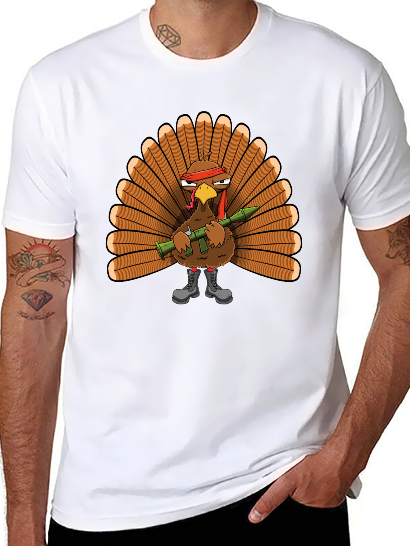 Turkey Rambo Graphic T-Shirt