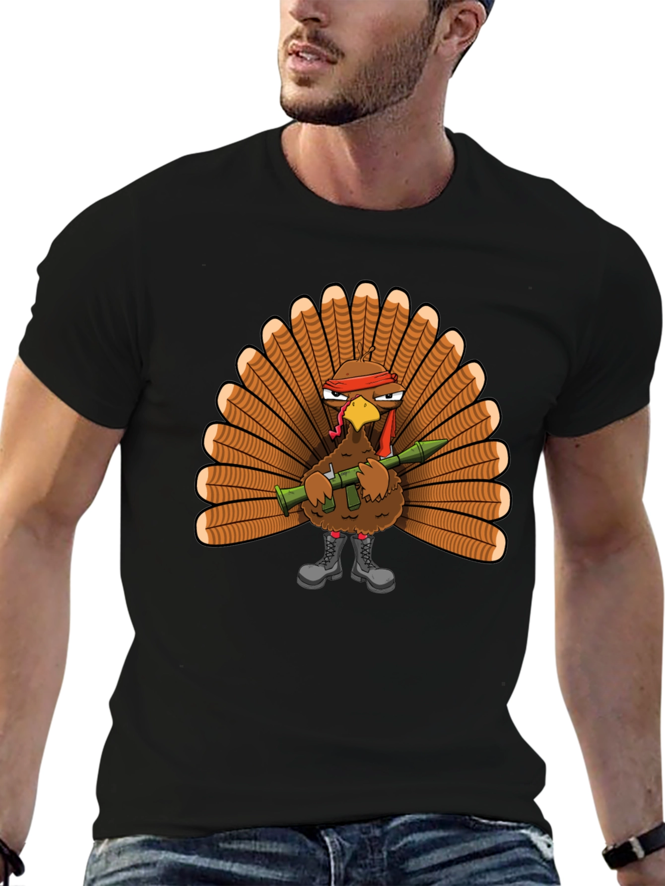 Turkey Rambo Graphic T-Shirt