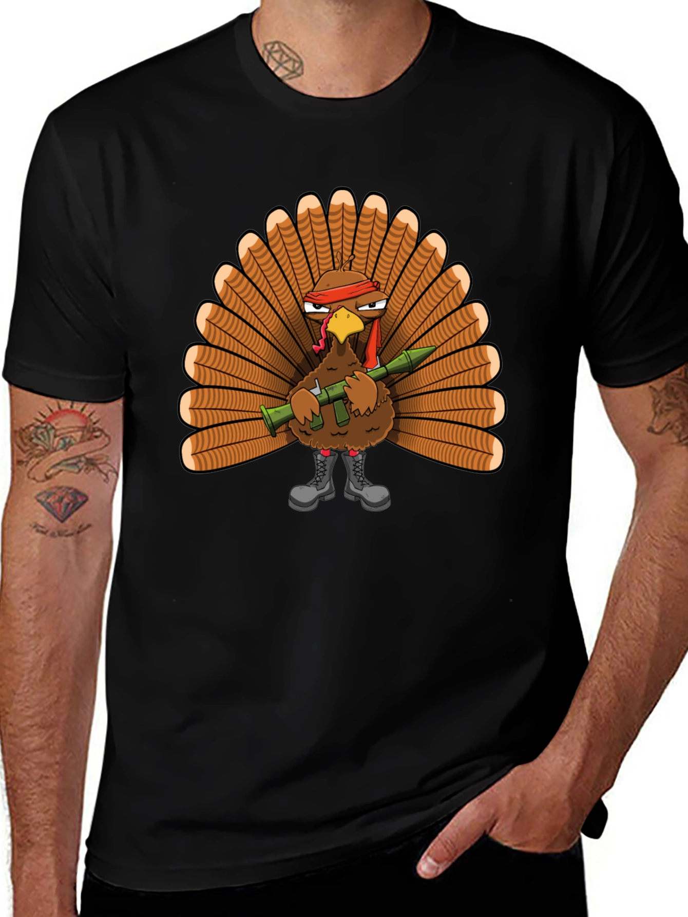 Turkey Rambo Graphic T-Shirt