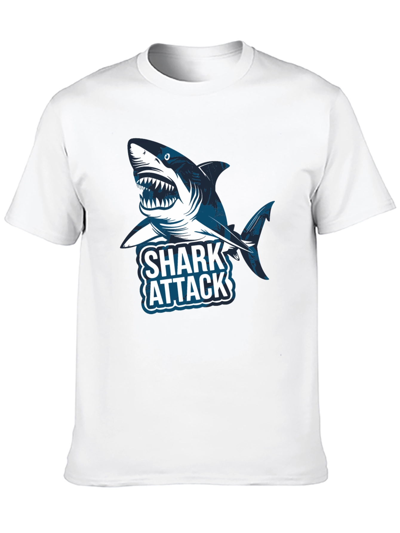 Shark Attack Graphic Tee -  Stylish Cotton T-Shirt