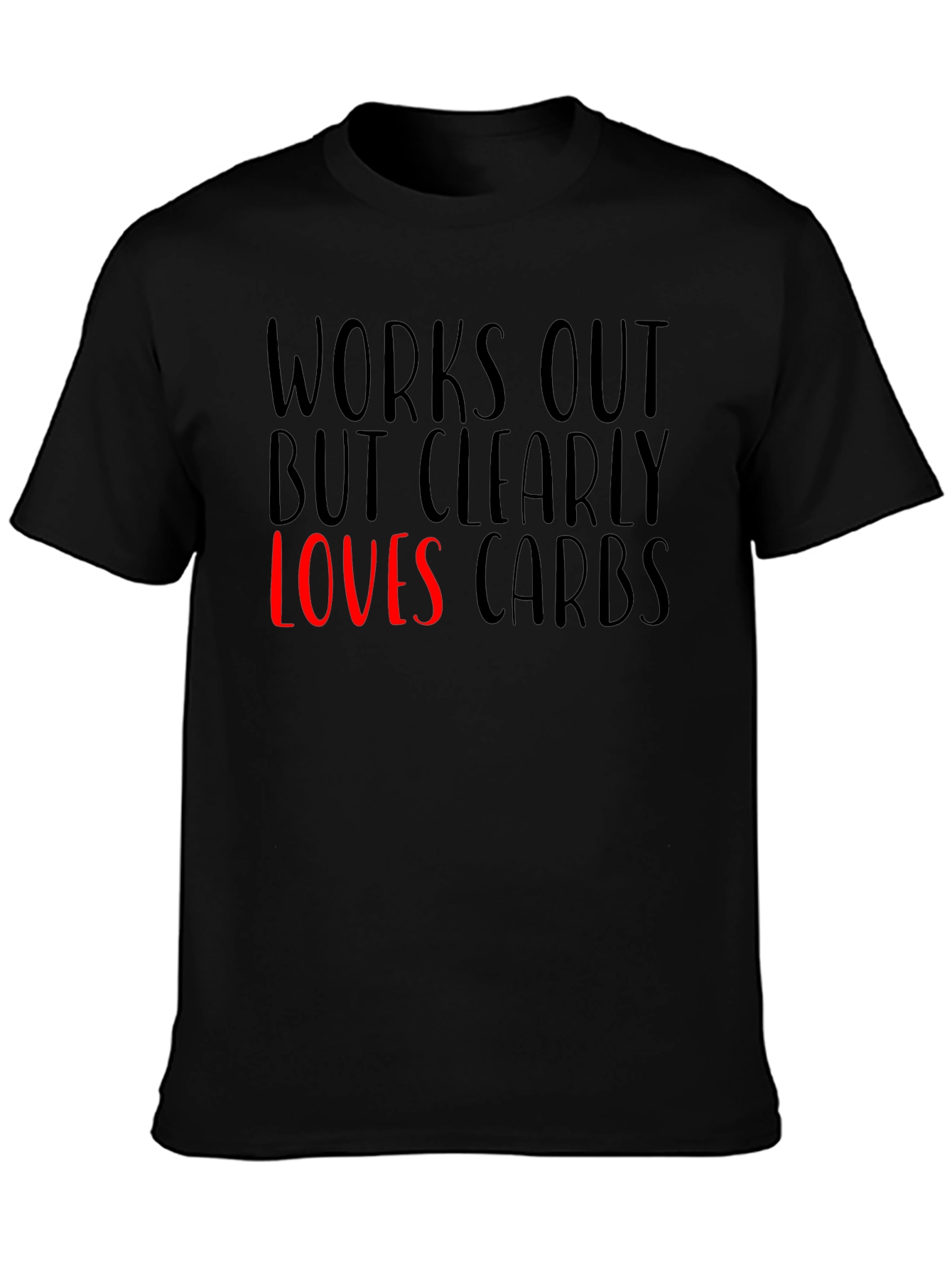 Funny Works Out Loves Carbs Graphic T-Shirt