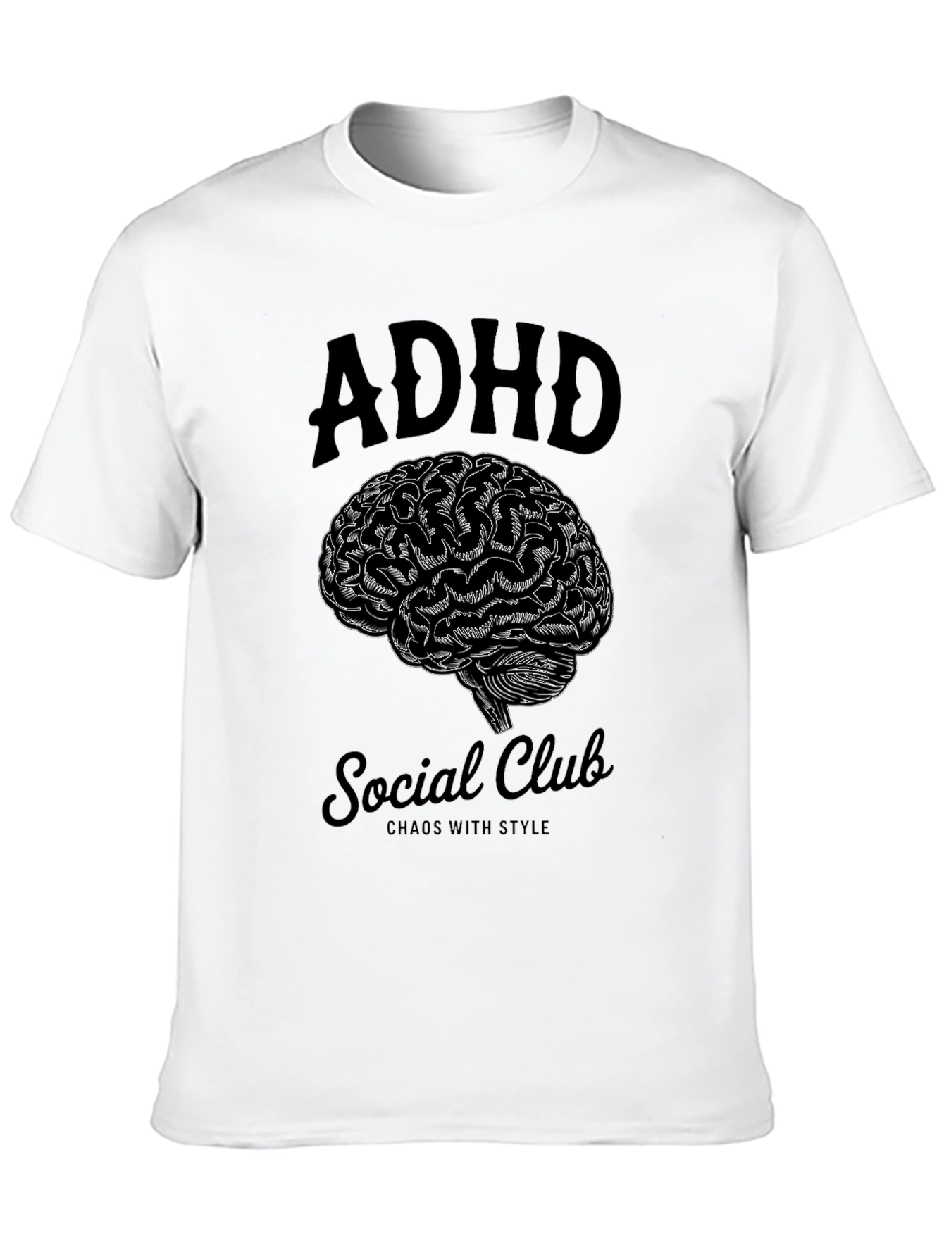 ADHD Social Club Brain Graphic T-Shirt