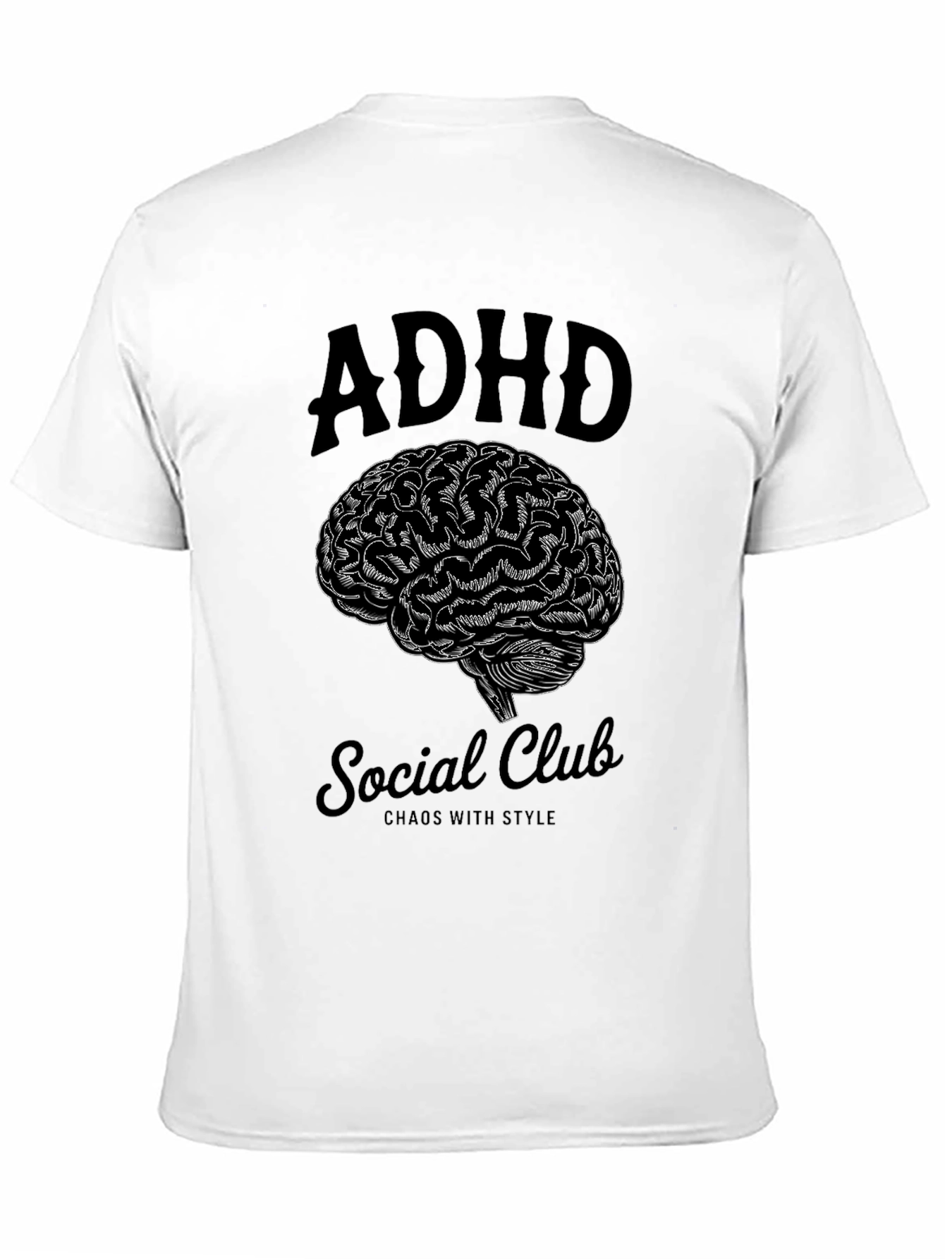 ADHD Social Club Brain Graphic T-Shirt