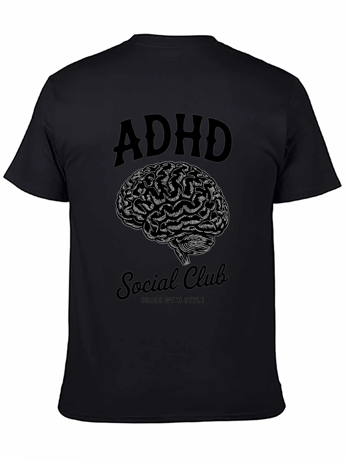ADHD Social Club Brain Graphic T-Shirt