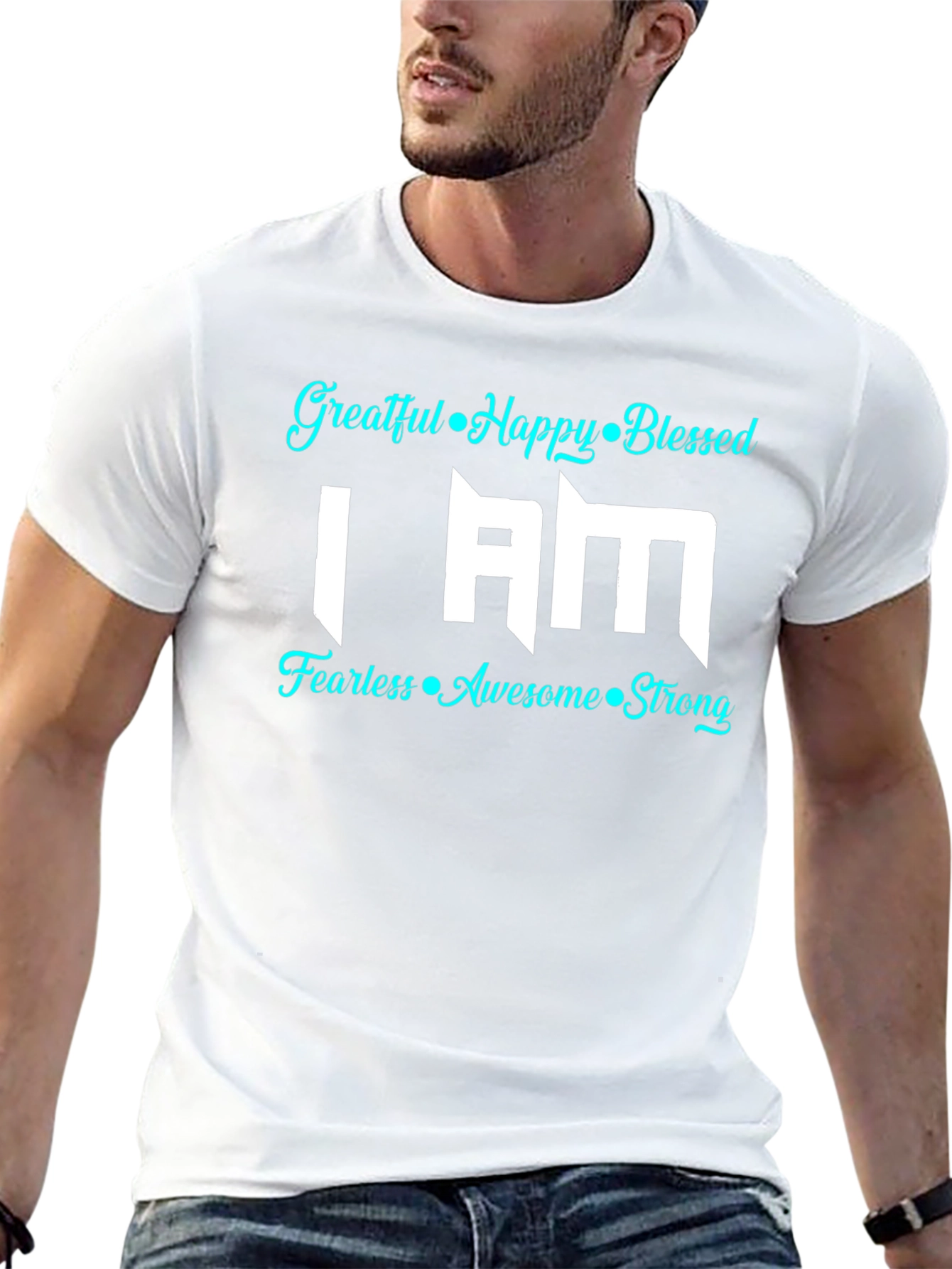 Grateful Happy Blessed Graphic T-Shirt