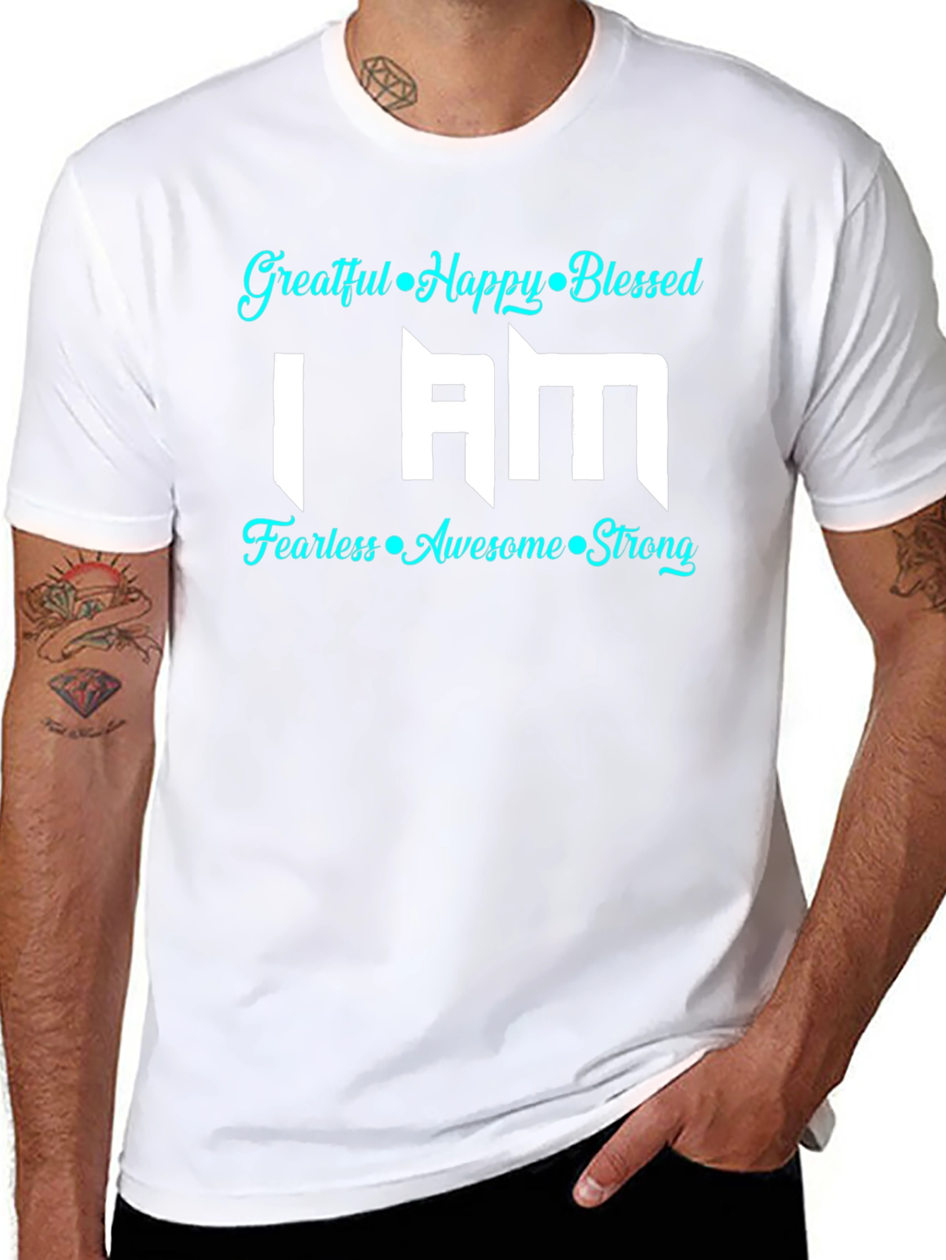 Grateful Happy Blessed Graphic T-Shirt