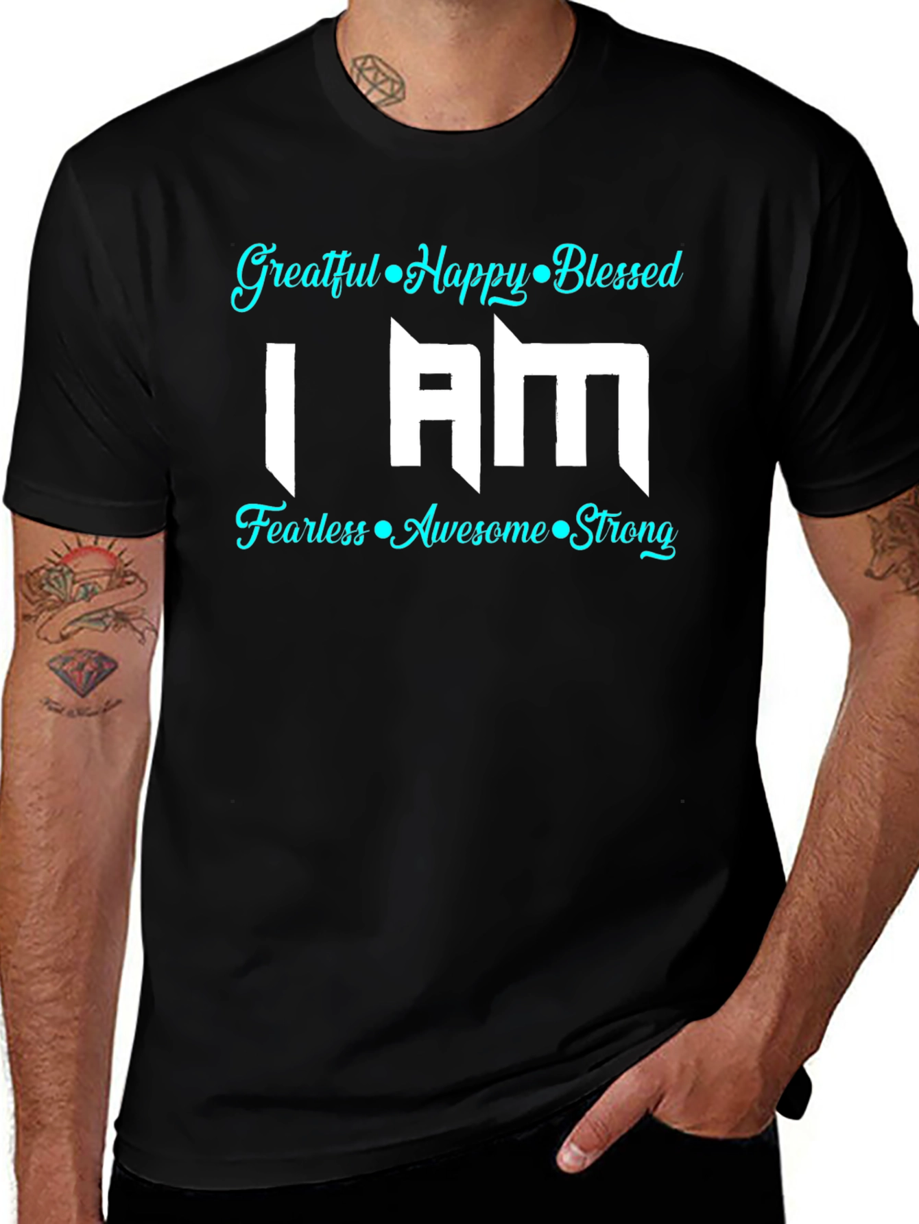 Grateful Happy Blessed Graphic T-Shirt