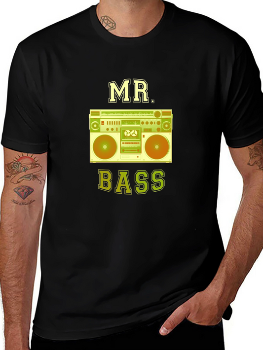 Mr. Bass Boombox Graphic Tee - Vintage Music Lover Shirt