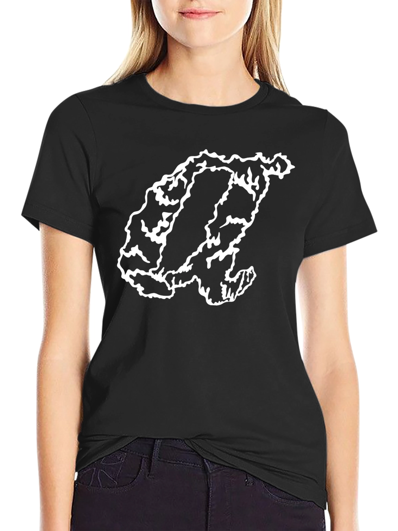 Abstract Design Black Tee - Modern Casual Style