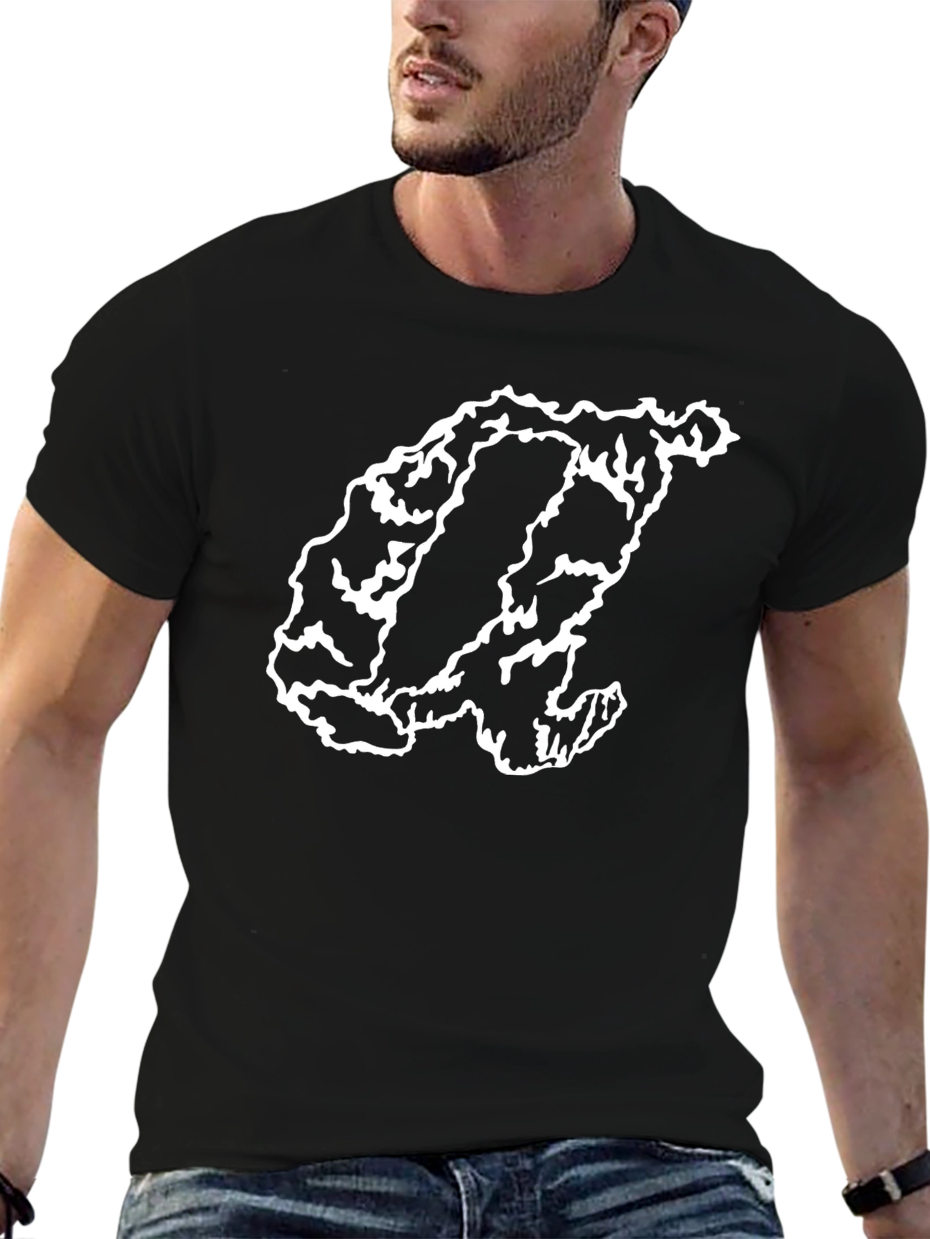 Abstract Design Black Tee - Modern Casual Style