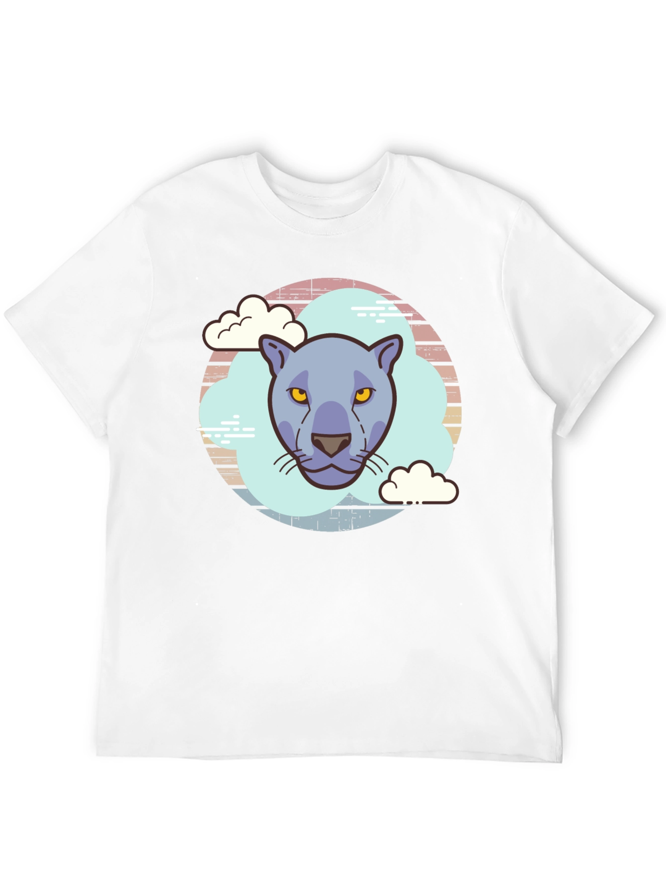 Cool Cat Graphic Tee - Retro Style Black T-Shirt