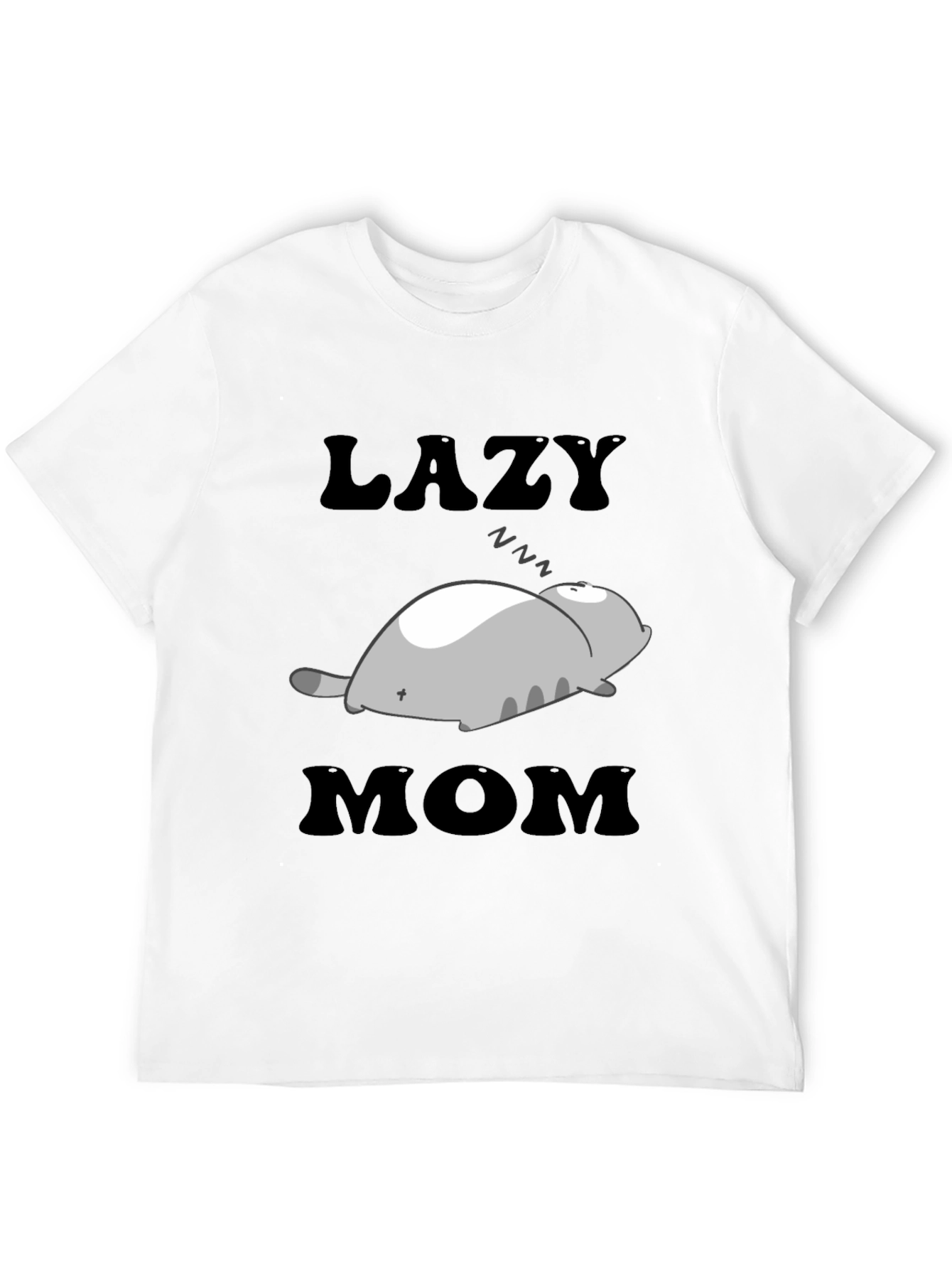 Lazy Mom Cat T-Shirt - Womens Relaxed Fit