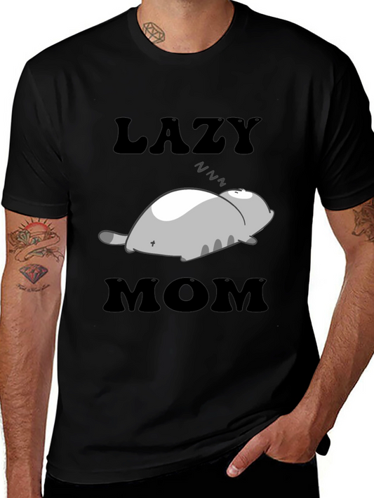Lazy Mom Cat T-Shirt - Womens Relaxed Fit