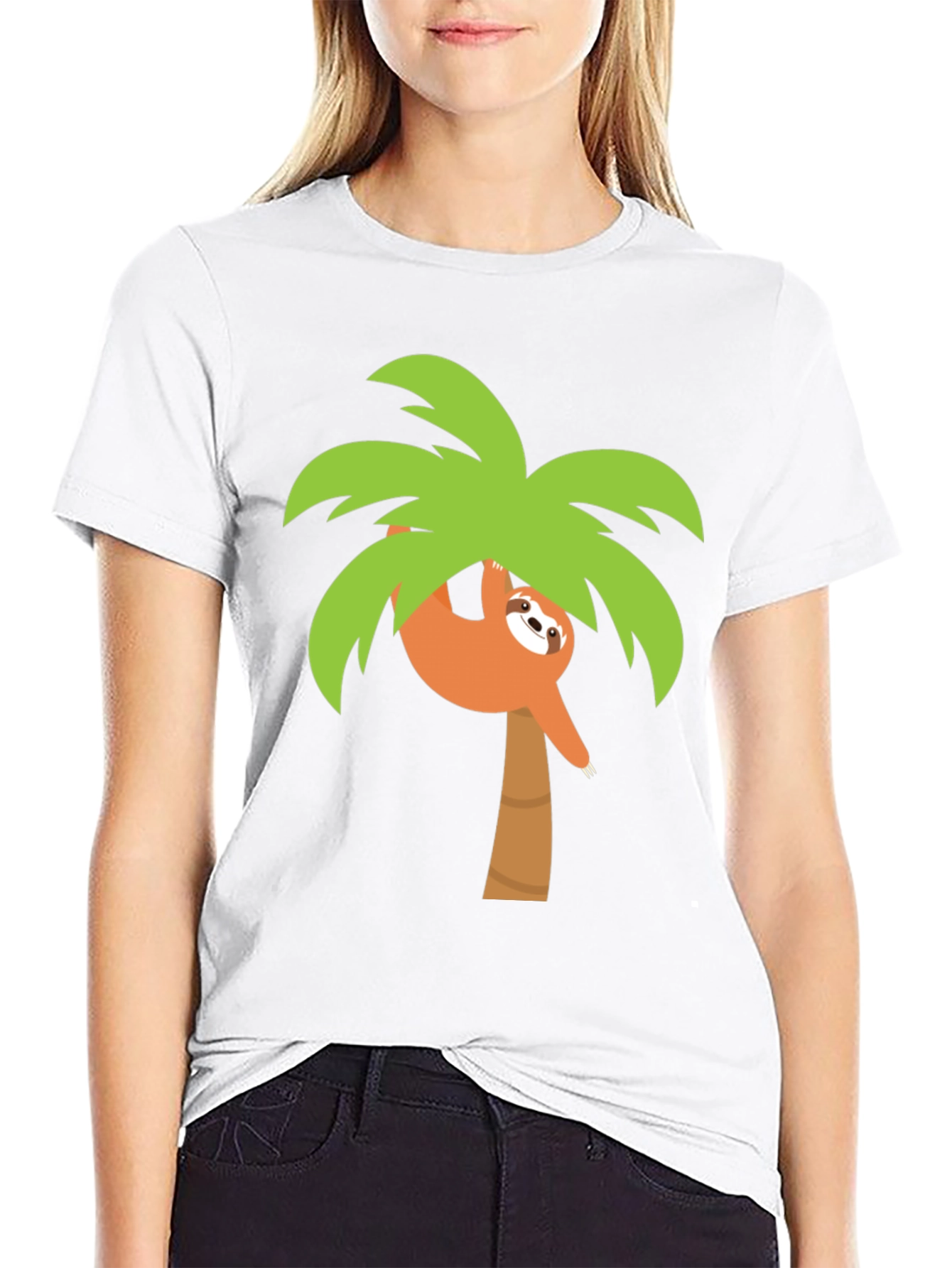 Sloth in Palm Tree Graphic Tee