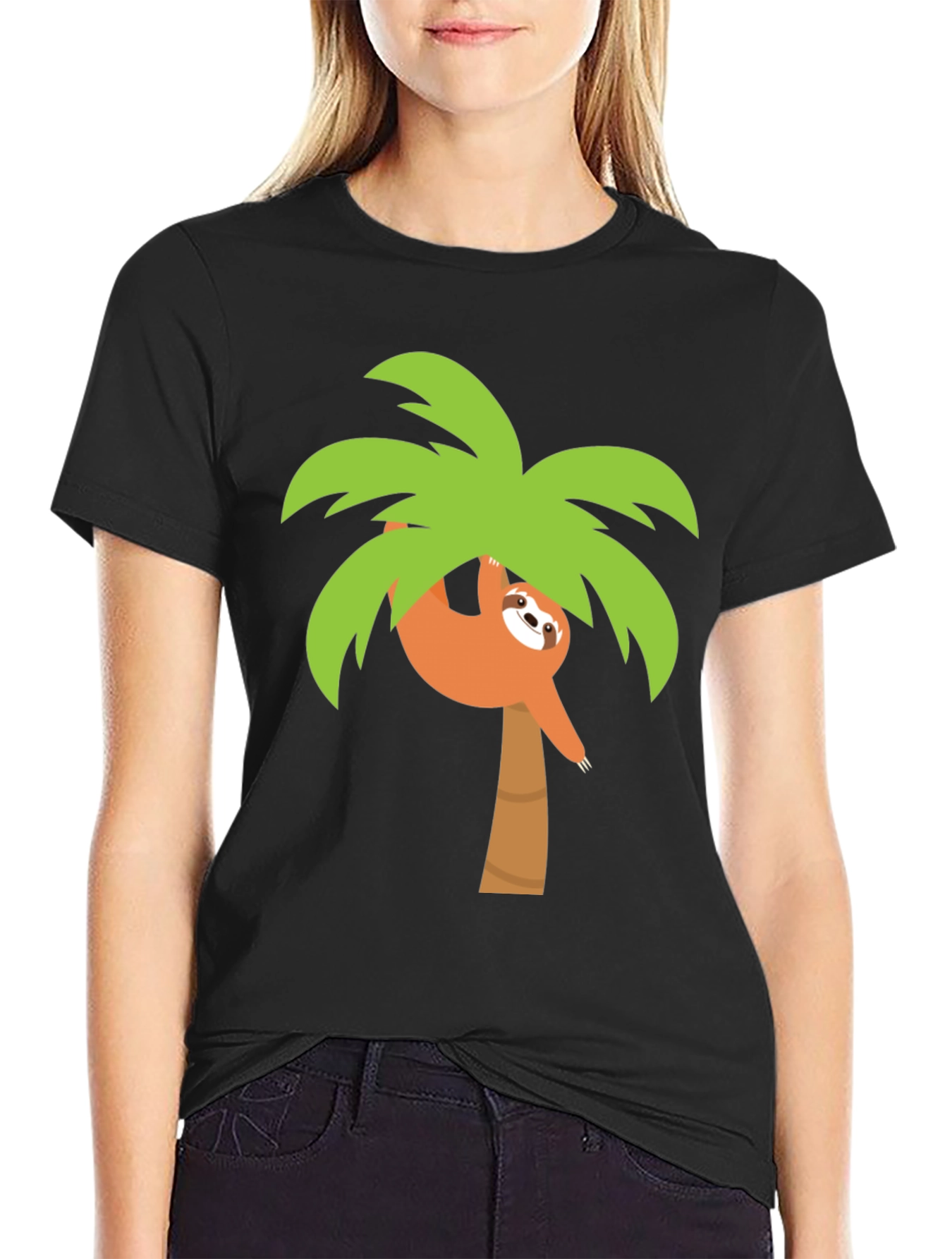 Sloth in Palm Tree Graphic Tee