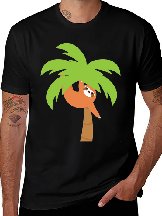 Sloth in Palm Tree Graphic Tee