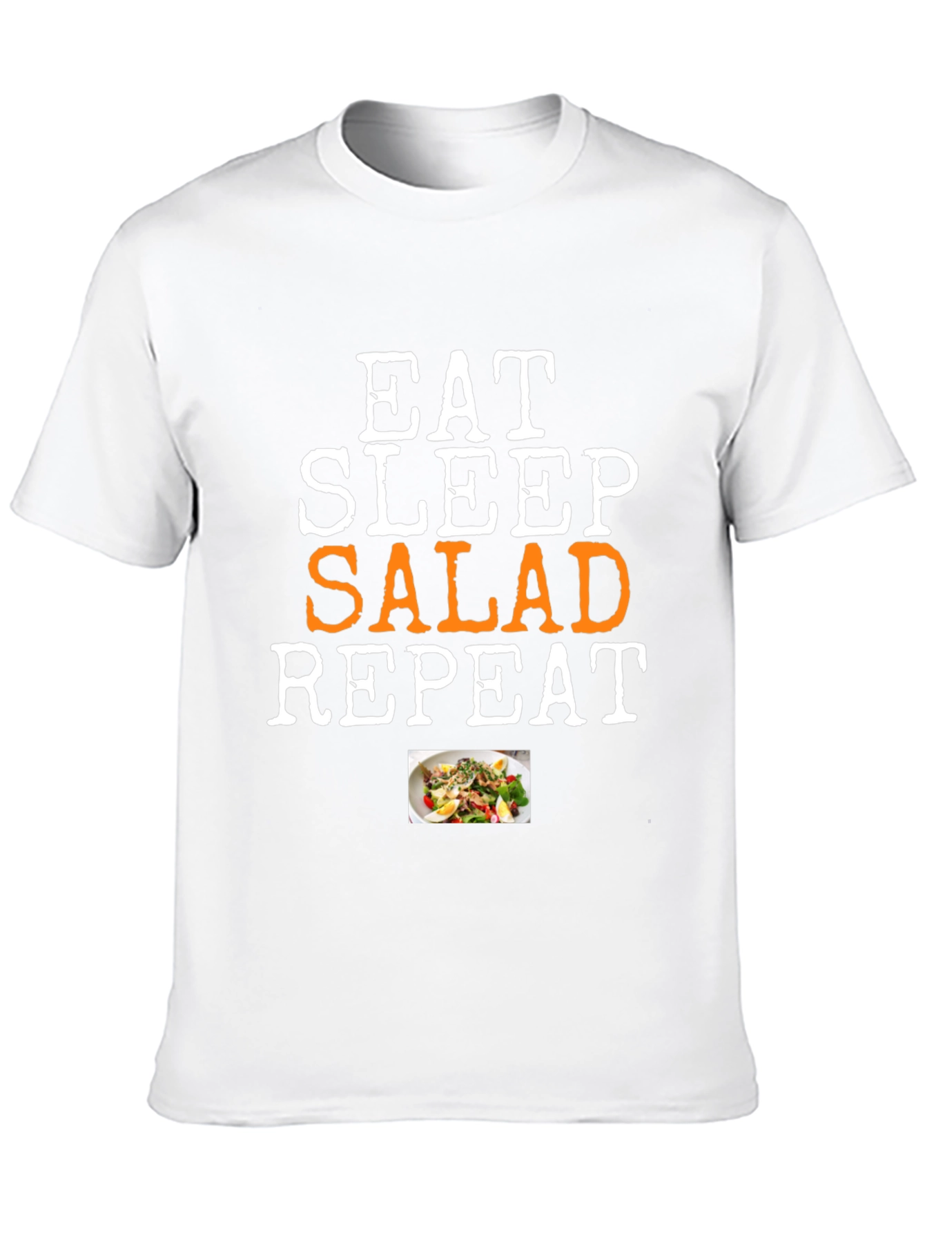 Eat Sleep Salad Repeat T-Shirt - Funny Foodie Tee