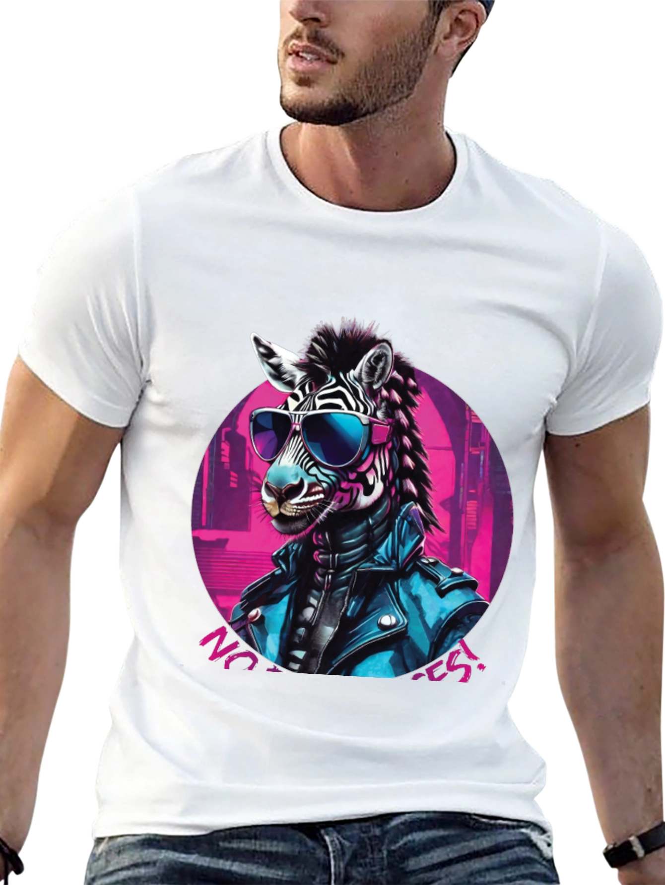 Retro Zebra Graphic Tee - No Excuses!