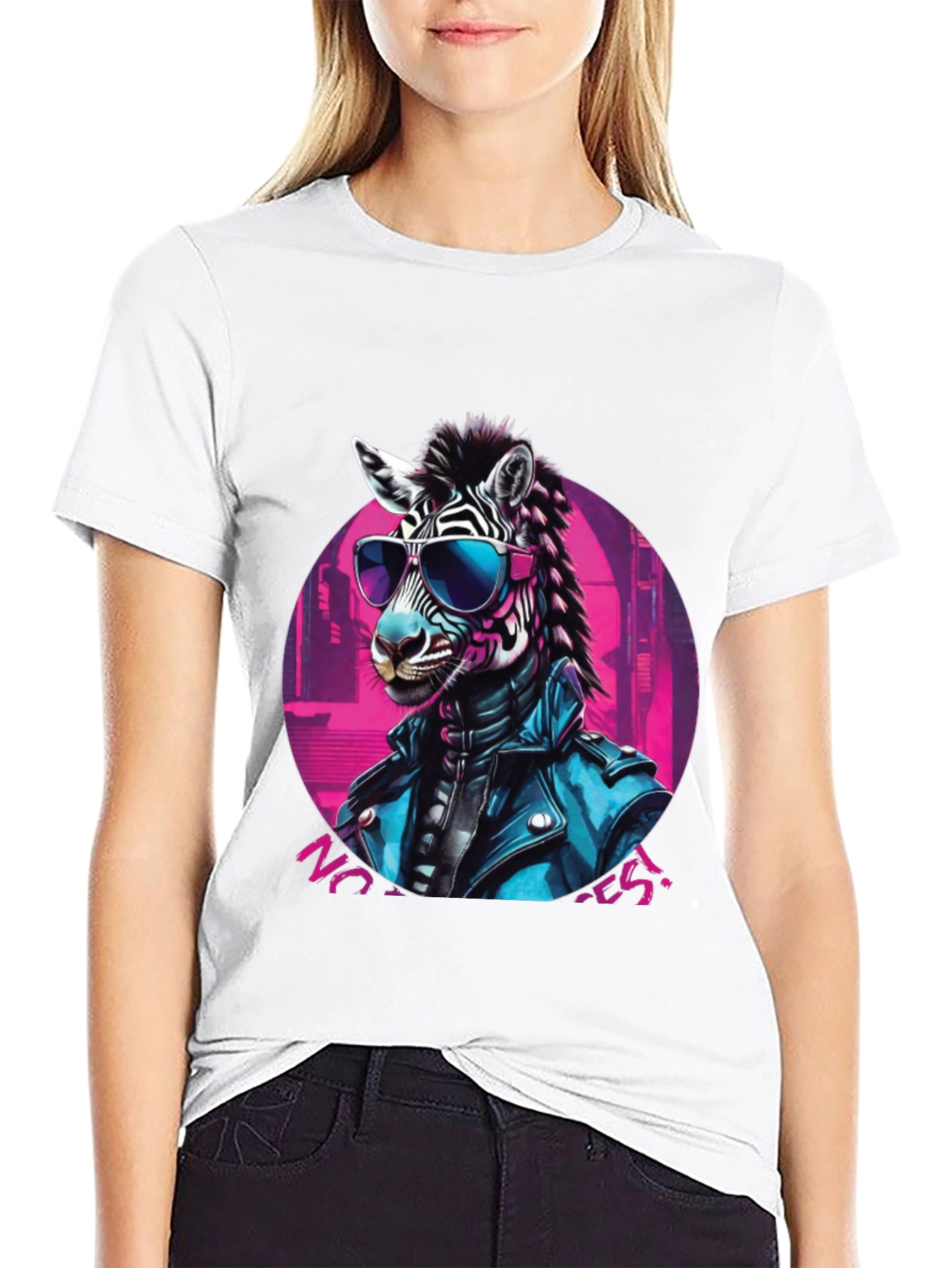 Retro Zebra Graphic Tee - No Excuses!
