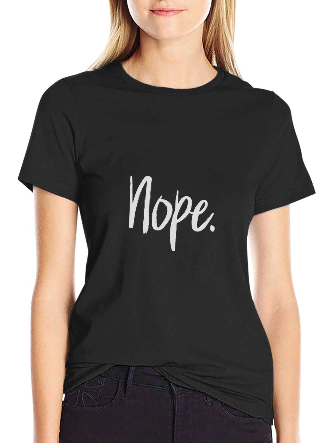 Nope Graphic Tee - Mens Casual Black T-Shirt