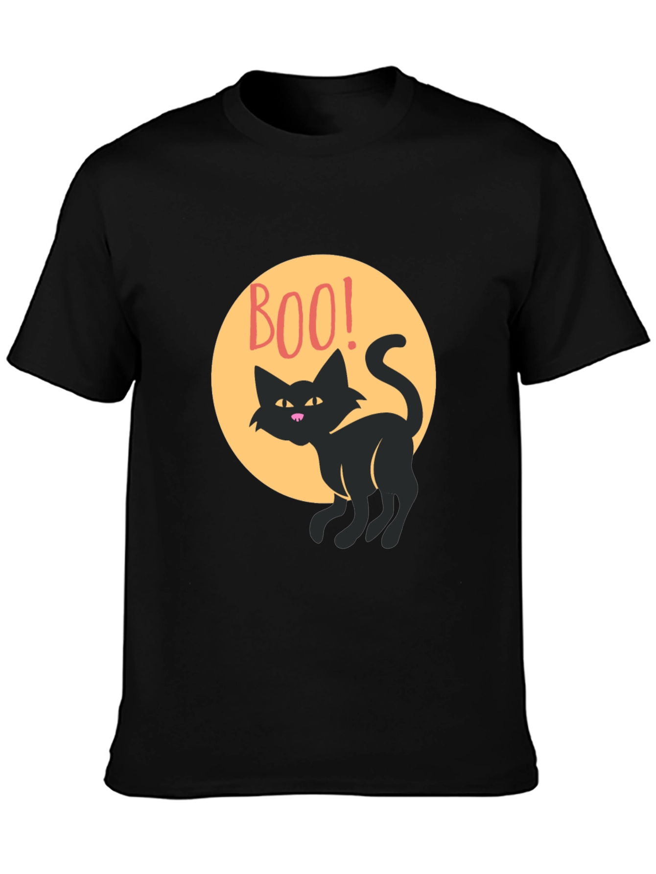 Boo Cat Graphic Tee - Spooky Season Style