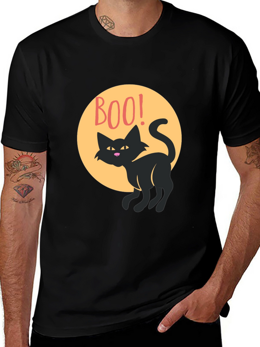Boo Cat Graphic Tee - Spooky Season Style