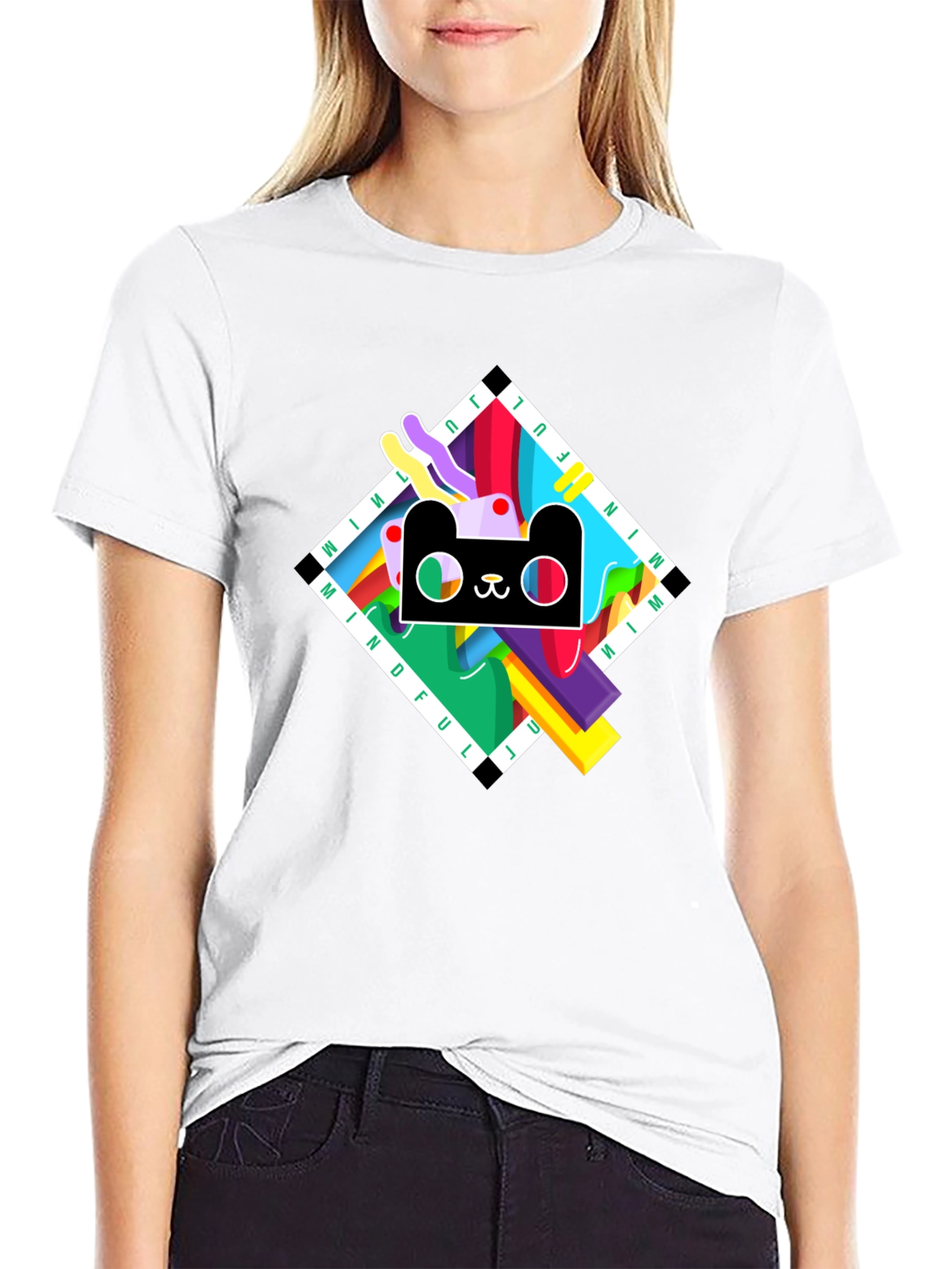 Mindful Graphic Print Black T-Shirt