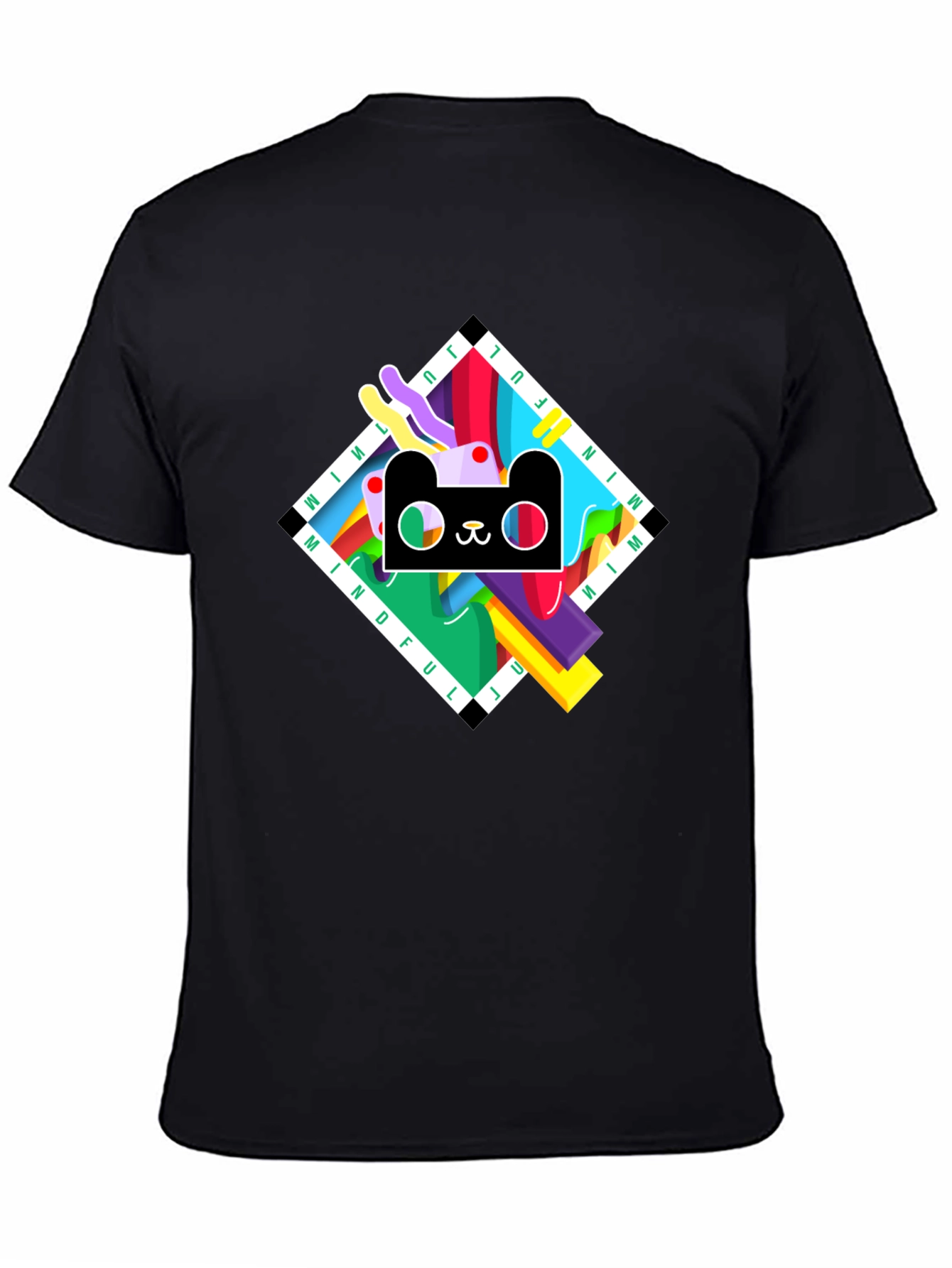 Mindful Graphic Print Black T-Shirt