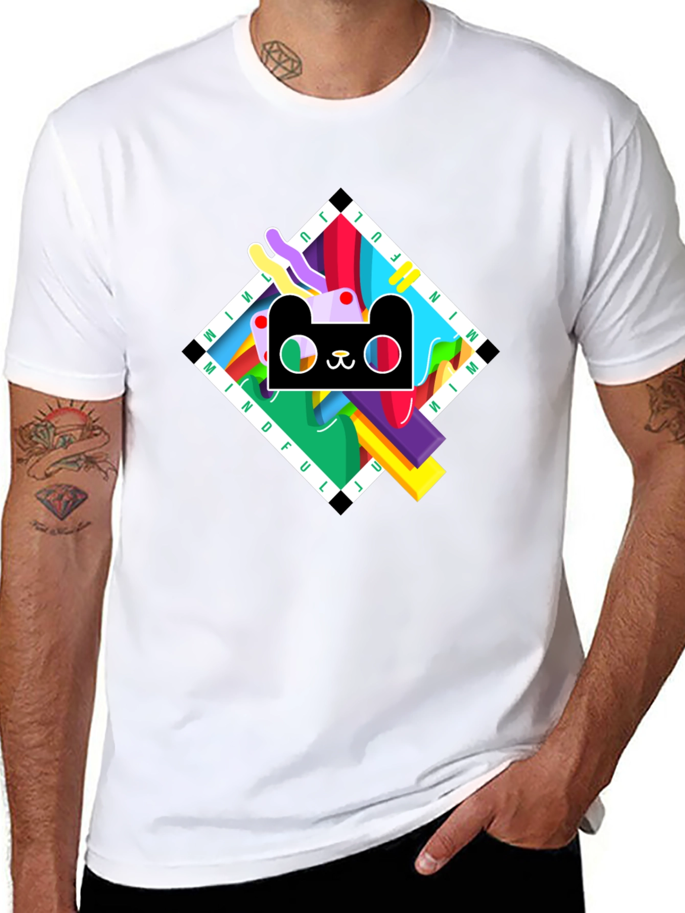 Mindful Graphic Print Black T-Shirt