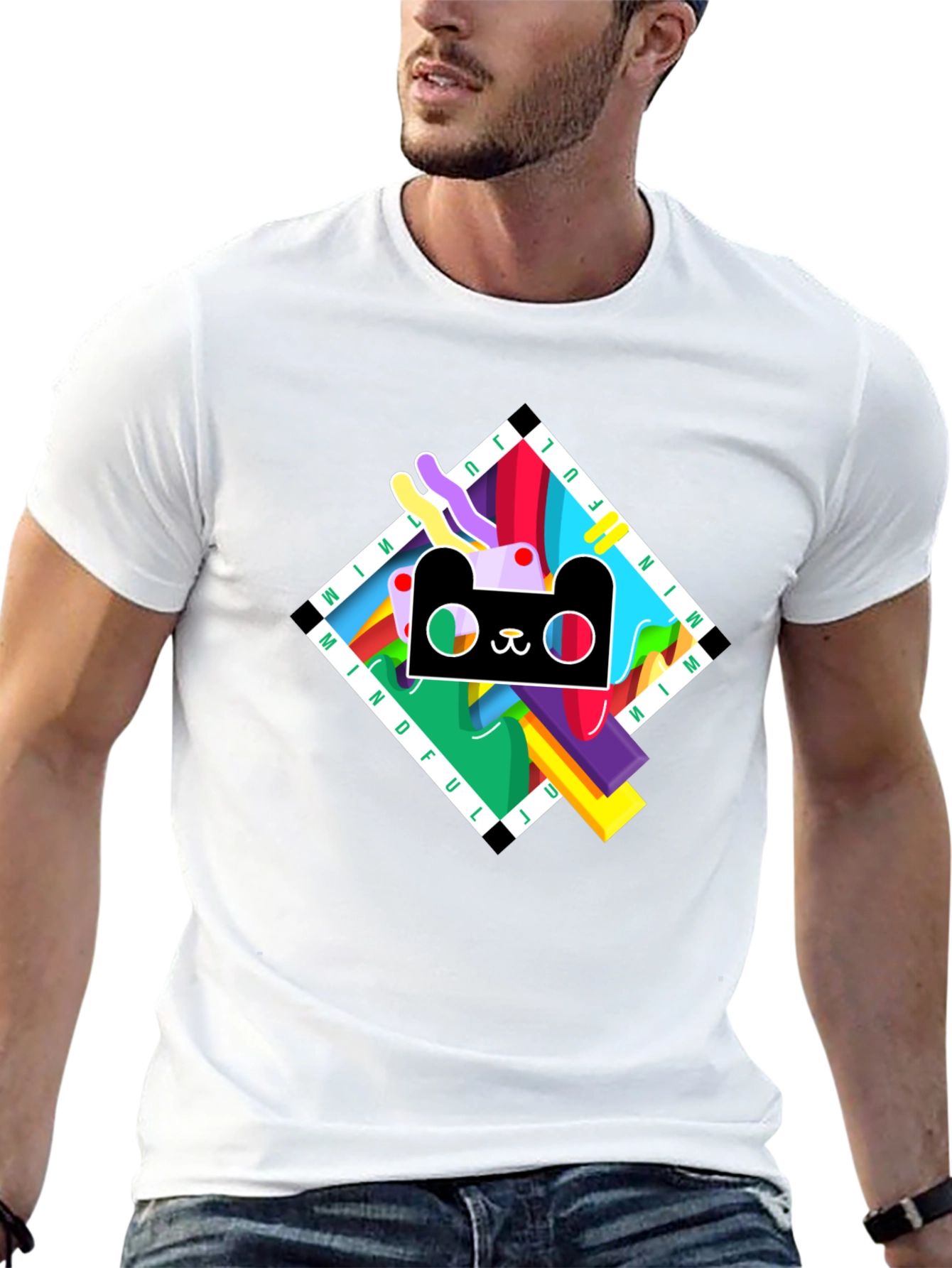 Mindful Graphic Print Black T-Shirt