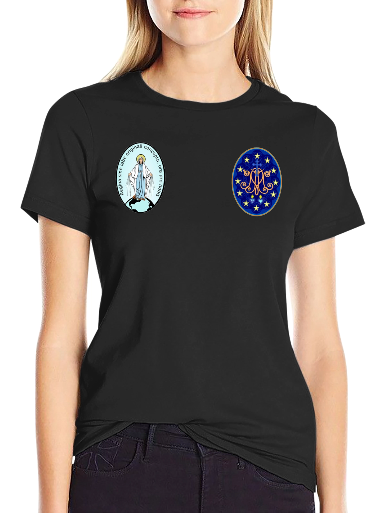 Religious Symbol Graphic Tee - Black