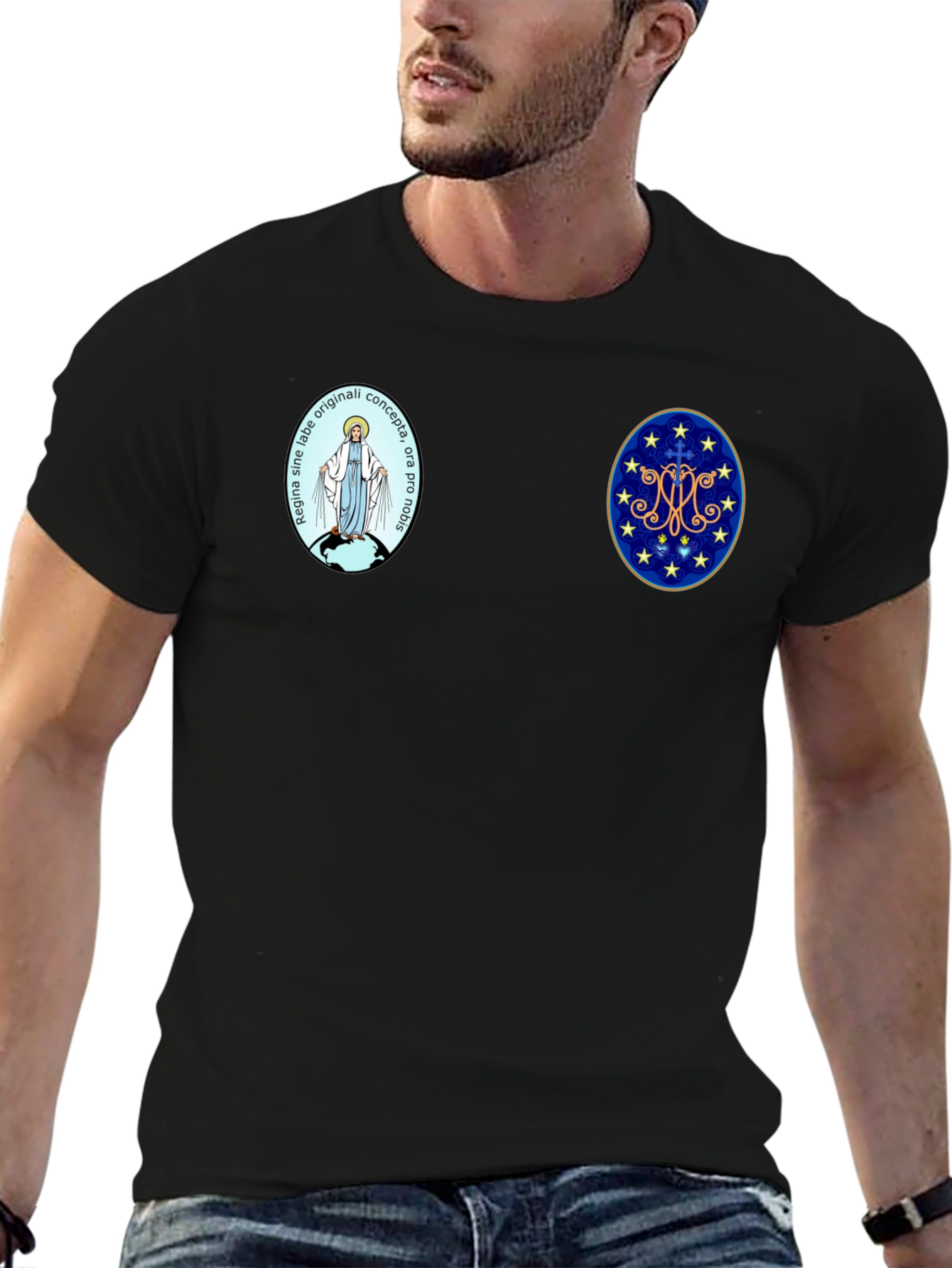Religious Symbol Graphic Tee - Black
