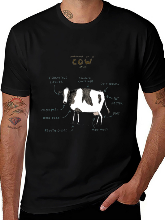 Anatomy of a Cow Black T-Shirt