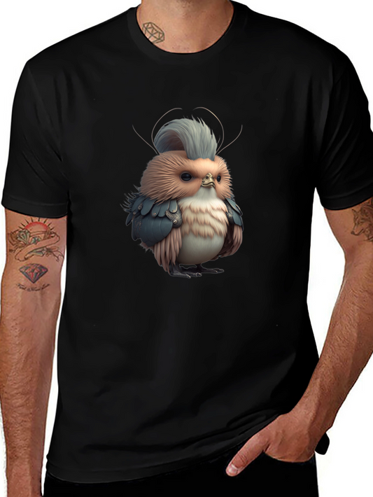 Novelty Bird Graphic Black Tee